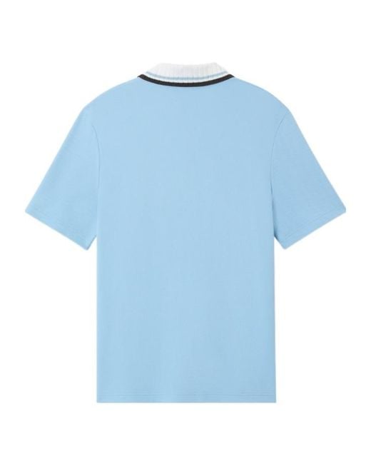 Casablanca Blue Zip-Piqué Polo Shirt for men