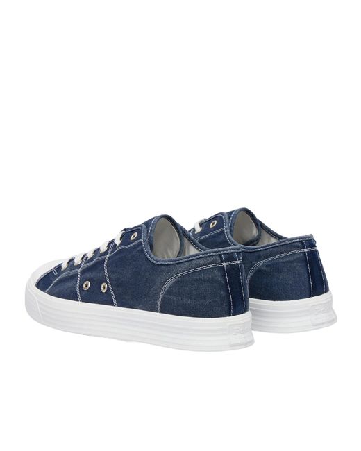 Polo Ralph Lauren Blue Contrast-Stitched Low-Top Sneakers for men