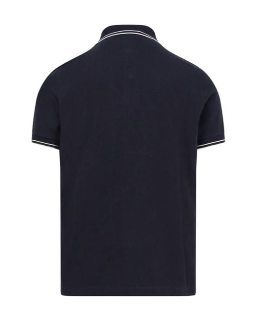 Stone Island Blue Logo Patch Short-Sleeved Polo Shirt for men