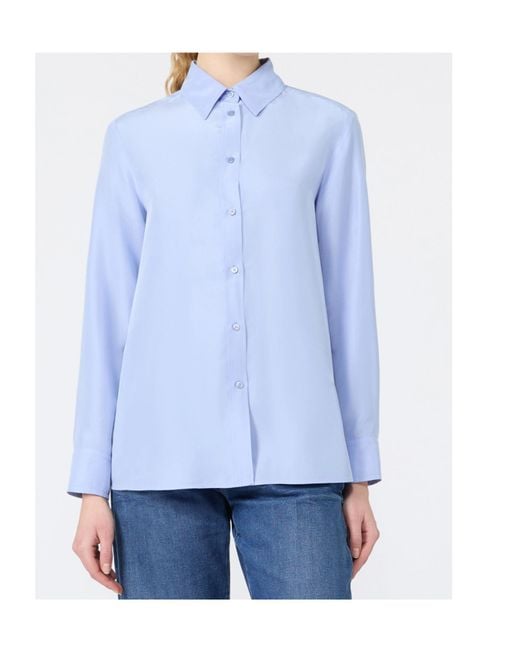 Weekend by Maxmara Blue Collared Long-Sleeved Shirt