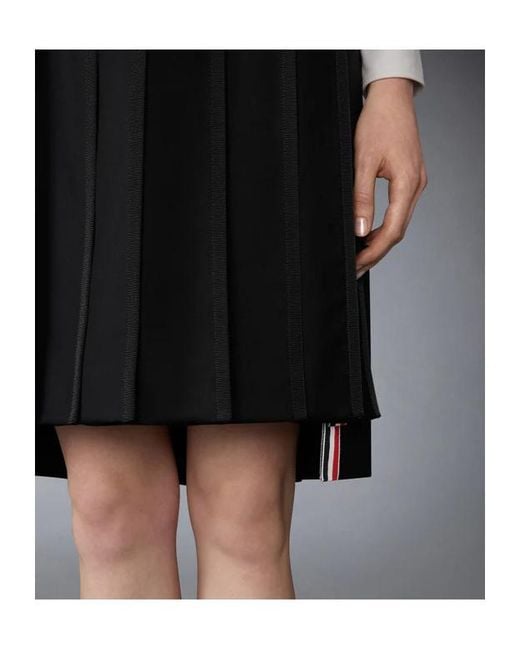 Thom Browne Black Super 120's Twill Pleated Skirt