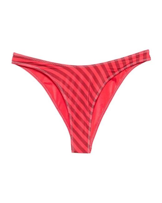 Frankie's Bikinis Red Striped Bikini Bottoms