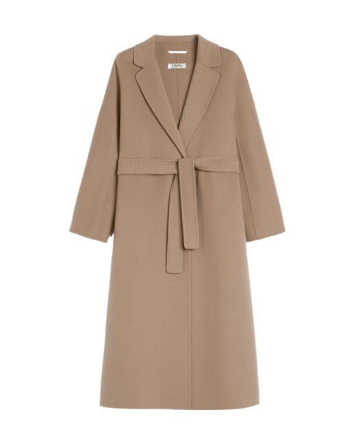 Max Mara Natural Wool Broadcloth Midi Coat