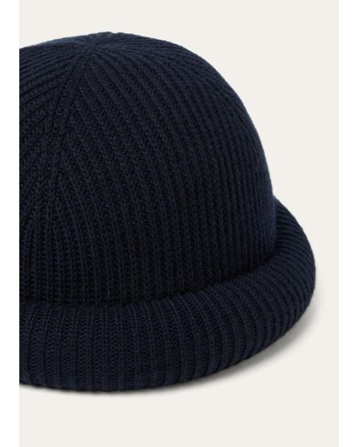 Loro Piana Blue Sloop Wool Beanie Hat