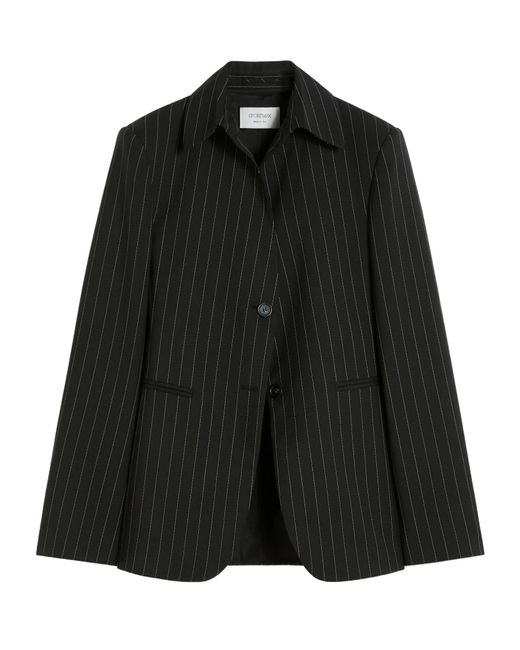 Sportmax Black Rive Pinstriped Tight Blazer