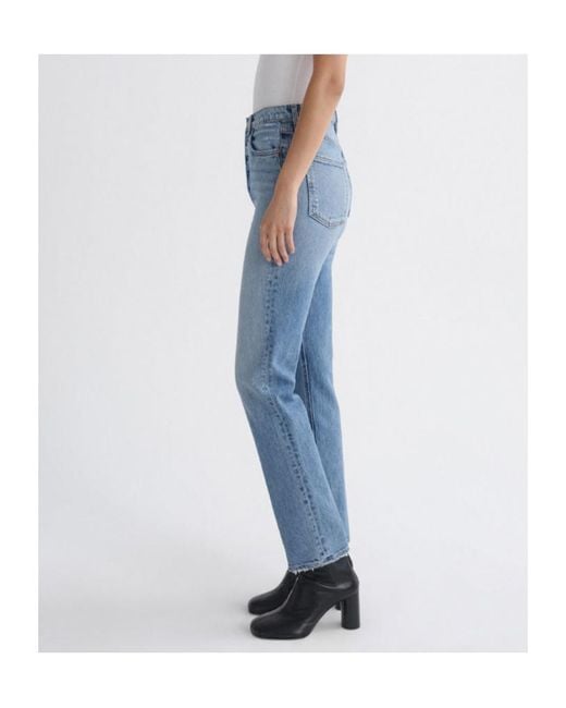 Agolde Blue 90's Pinch Waist High Rise Straight Long (Weightless Stretch)