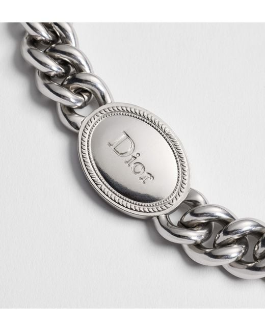 Dior White Médaillon Chain Link Bracelet for men