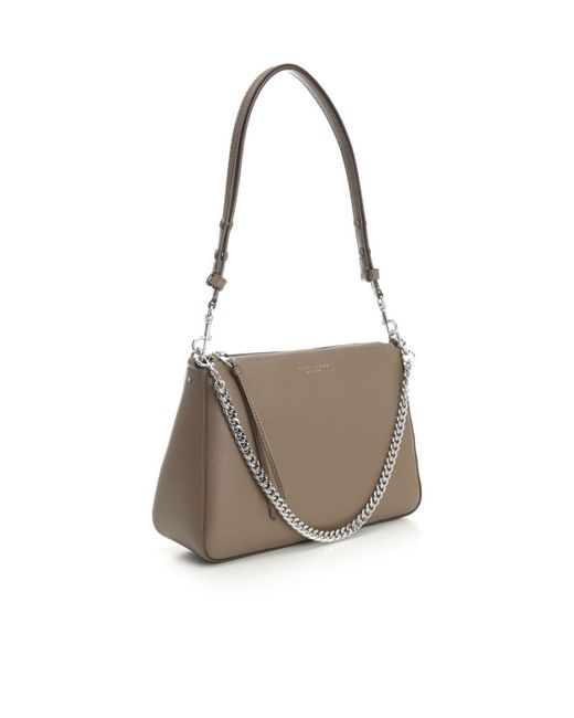 Tory Burch Gray Chain-Linked Zipped Shoulder Bag