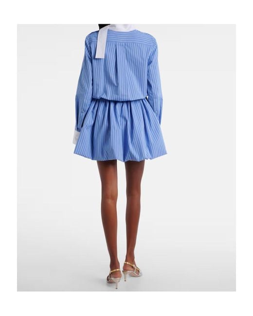Patou Blue Striped Mini Dress