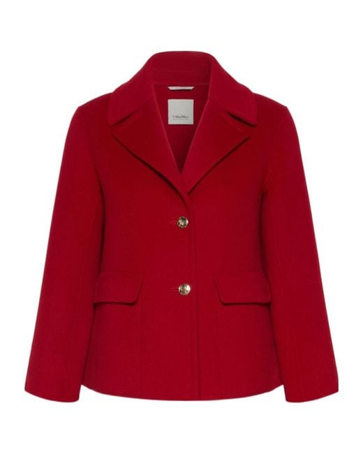Max Mara Red 'S Smmsissy Button-Up Coat