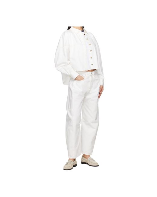 Rag & Bone White Denim Shorts With Belt Loops
