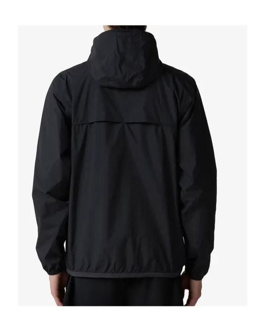 K-Way Black Packable Hooded Jacket for men