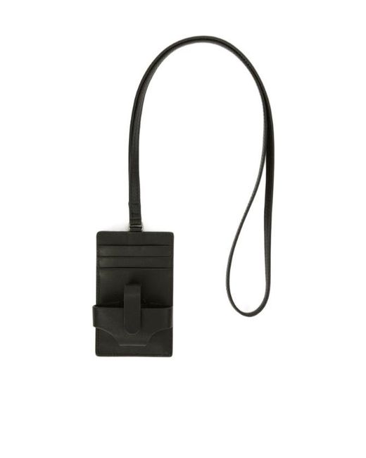Palm Angels Black Logo-Debossed Leather Cardholder for men
