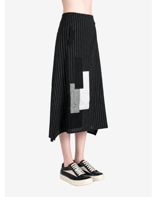 Y's Yohji Yamamoto Black O-Wrap Flare Skirt