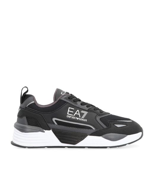 Emporio Armani Blue Logo Stamp Lace-Up Sneakers