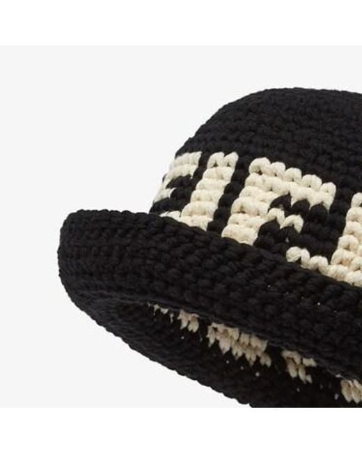 Fendi Black Ff Cotton Cloche Hat