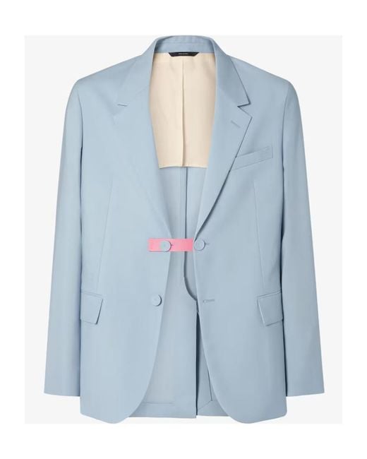 Fendi Blue Button-Fastening Blazer for men