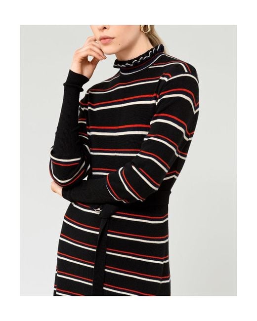 Chloé Black Striped Knitted Wool Dress