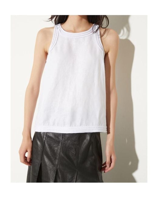 MAX&Co. White Passementerie Linen Top