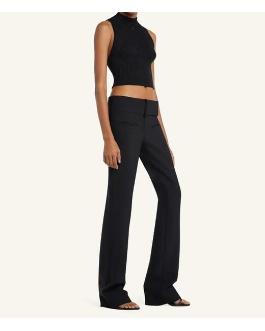 Courreges Black Courrèges Mock-Neck Cropped Ribbed Tank Top