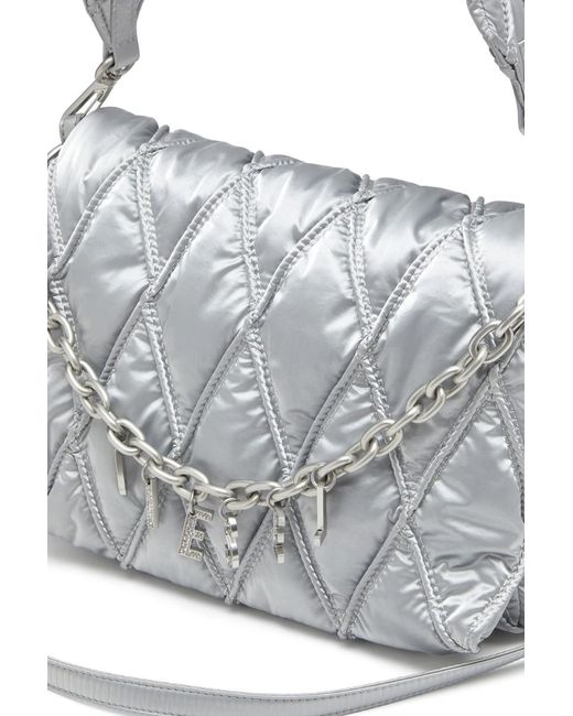 DIESEL Gray Charm D Padded Shoulder Bag