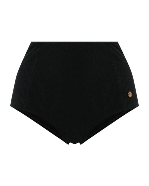 Versace Black Barocco-Jacquard Bikini Bottoms