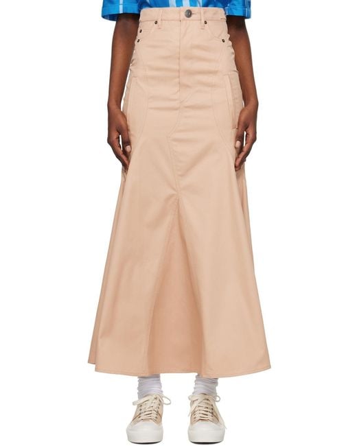 Burberry Natural High-Waist Flared Skirt