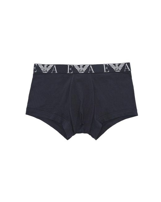 Emporio Armani Blue Logo Flat-Angle Three-Pair Underwear for men
