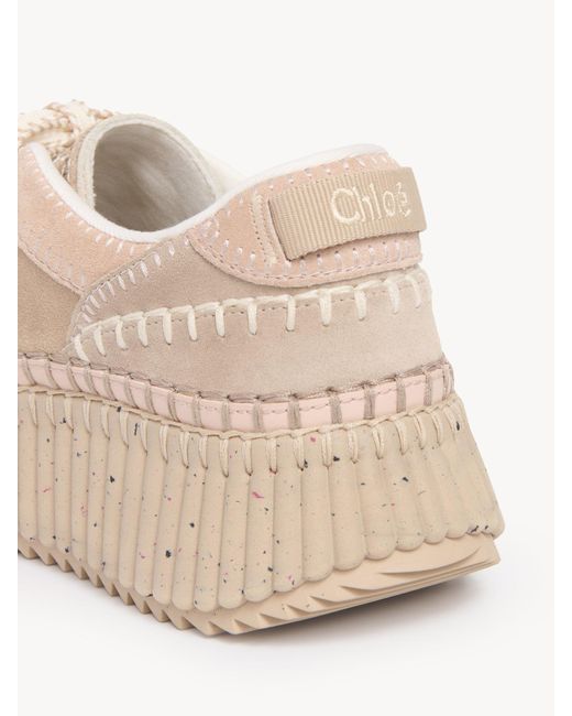 Chloé Pink Chloé Nama Lace-Up Sneakers
