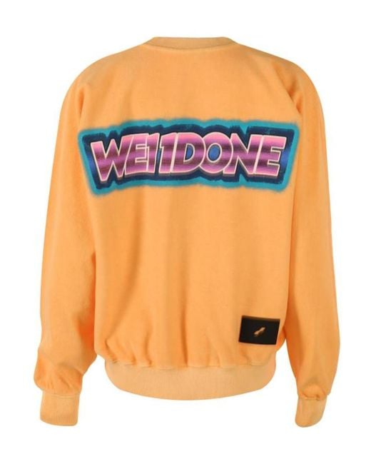we11done Orange Logo Details Sweater for men