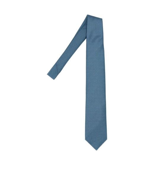 Brioni Blue Embroidered Tie for men