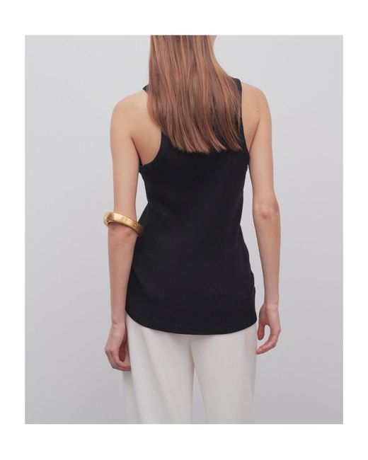 The Row Black Cotton Matte Top