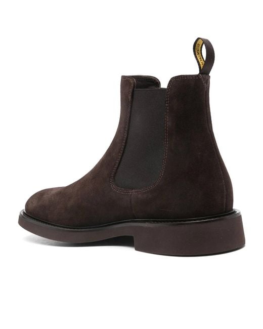Doucal's Brown Almond Toe Slip-On Ankle Boots for men