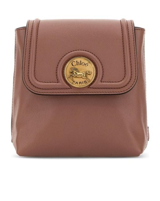 Chloé Brown Chloé Mini Horse Medal Backpack