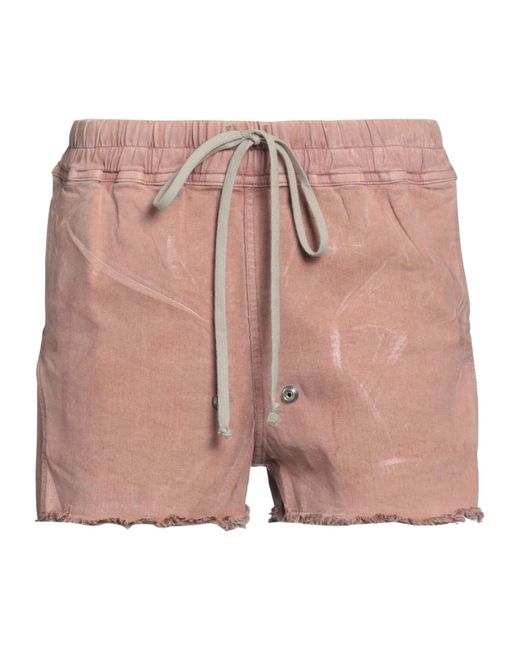 Rick Owens Pink Denim Shorts