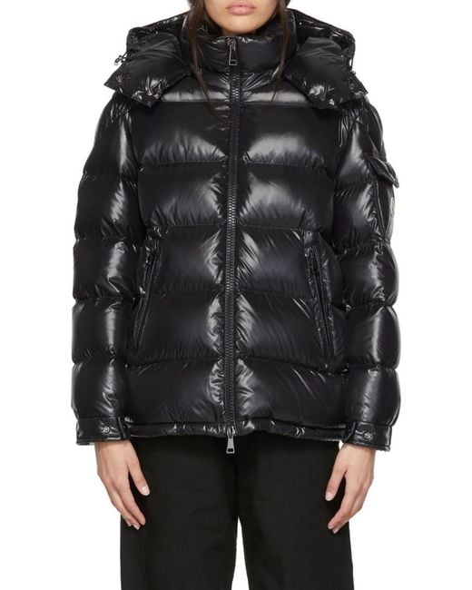 Moncler Black Maire Logo Patch Quilted Jacket
