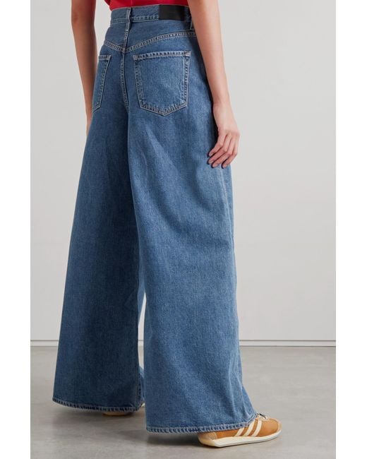 Goldsign Blue High-Waisted Wide-Leg Jeans