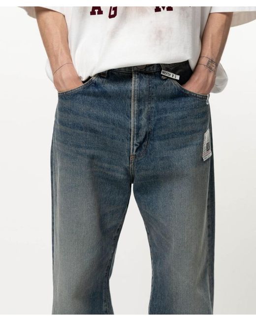Maison Mihara Yasuhiro Blue Flared Denim Pants for men