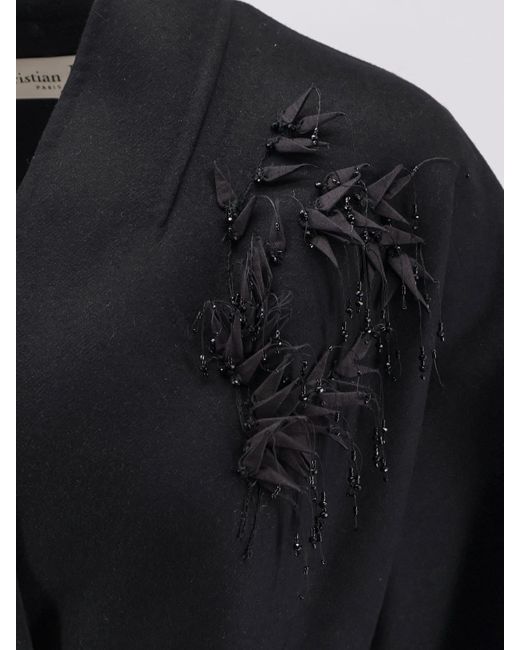 Dior Black Dior Virgin Wool Blend Coat