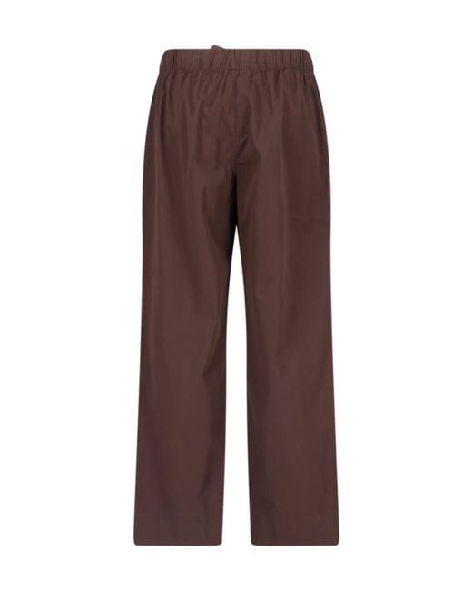 Tekla Brown Relaxed Tie-Waist Pants