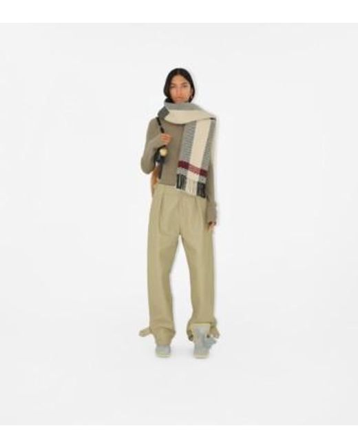 Burberry Multicolor Check-Pattern Fringed-Edge Scarf for men