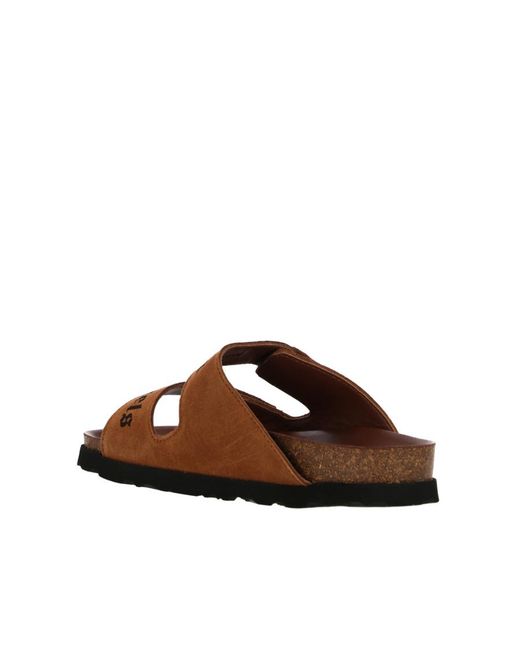 Palm Angels Brown Logo-Print Touch-Strap Sandals