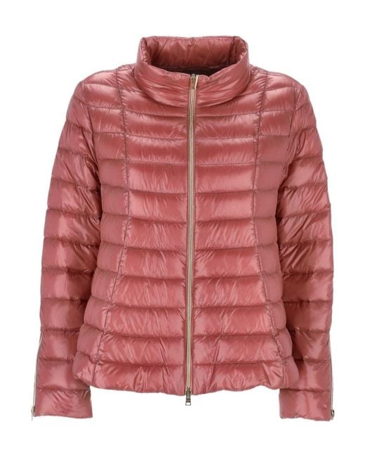 Herno Red Zip-Up Padded Jacket