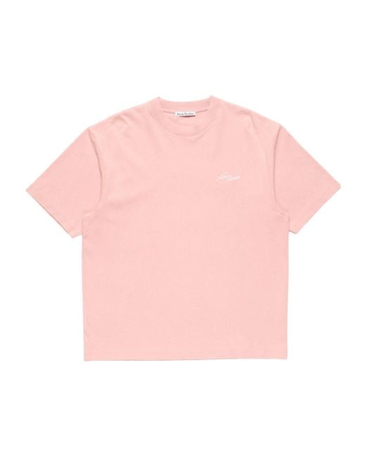 Acne Pink Short-Sleeved T-Shirt for men