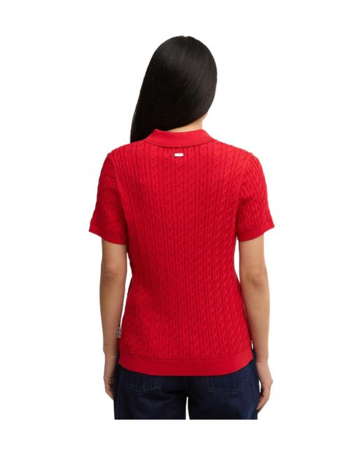Barbour Red Short-Sleeve Sweater