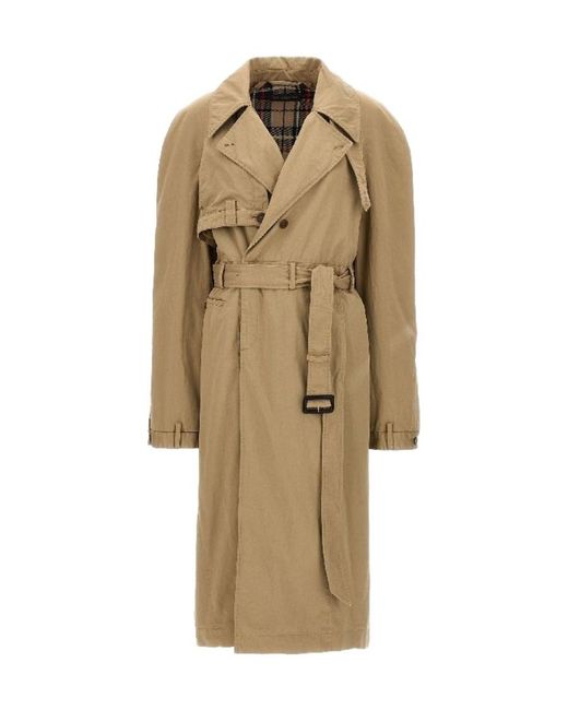 Balenciaga Natural Belted Trench Coat