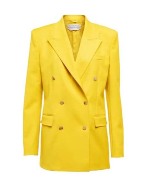 Gabriela Hearst Yellow Logo-Embellished Blazer