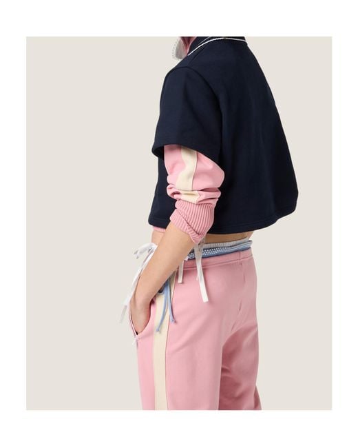 Miu Miu Blue Cropped Polo Sweatshirt