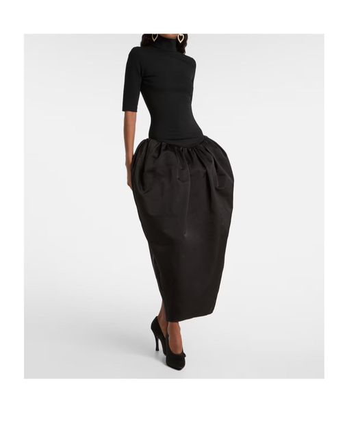 Magda Butrym Black Turtleneck Midi Dress