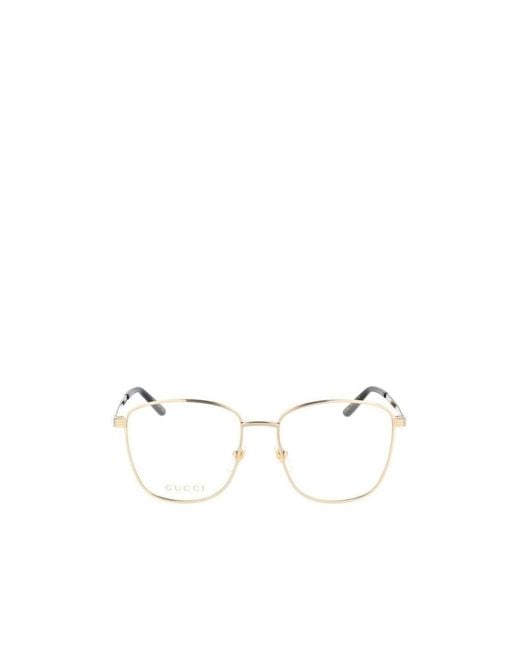 Gucci Natural Eyewear Square Frame Glasses